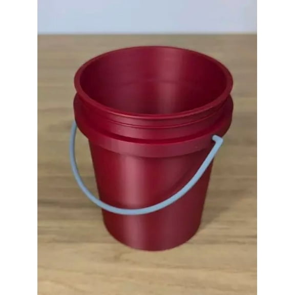 Miniature 5 Gallon Bucket - Desk Organizer, Pencil Cup - Red, 3.75" X 3.75"