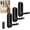 3pcs-black, variant on Heavy Duty Wall Hooks - Silver Metal, Modern Design, Ideal for Bathroom, Wall, Towel, No Drill Mounting