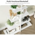 thumbnail image 5 of Sailboat Shaped Bookshelf, 4-Tier Ladder Book Shelf, Nautical Storage Shelves, Space-Saving Freestanding Organizer for Living Room, Office, White, 5 of 8
