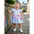 thumbnail image 5 of BemeyourBBs Newborn Baby Girls Easter Outfits Easter Bunny Romper Dress Rabbit Embroidered Plaid Bows Smocked Flying Sleeve Newborn Bodysuit Spring Summer Clothes, 5 of 9