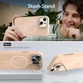 thumbnail image 2 of For iPhone 15 Case [Compatible With MagSafe] Slim Frosted Phone Case With Metal Camera Protection Kickstand Shockproof Soft TPU Cover Case,Green,For iPhone 15, 2 of 5