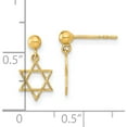 thumbnail image 3 of 14K Yellow Gold Polished Star Of David Post Dangle Earrings (13.75 X 7.5) Made In Vietnam ye2128, 3 of 5