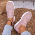 thumbnail image 5 of Nestiefly Slip On Sneakers Women Breathable Mesh Knitted Woven Low Top Walking Shoes Lightweight Wide Width Non-Slip Shoes Pink 43, 5 of 9