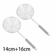 Slotted Spoon, Stainless Steel Wire Drained Noodle Slotted Spoon, Round Handle Home Kitchen Tool, Slotted Spoon =
