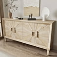 thumbnail image 2 of 60" Sideboard Buffet Cabinet with Storage, Modern Credenza Coffee Bar Wine Bar Storage Cabinet with 4 Doors and Adjustable Shelves, Wood Bar Table Console for Dining Room, Natural, 2 of 9