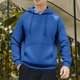 thumbnail image 1 of Sudadera con capucha para hombre, estilo informal, con capucha, color liso, mangas largas en los hombros, blusa de poliéster., 1 of 5