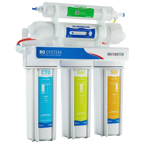 Max Water 5 Stage 50 GPD (Gallon Per Day) RO (Reverse Osmosis) Standard Water Filtration System