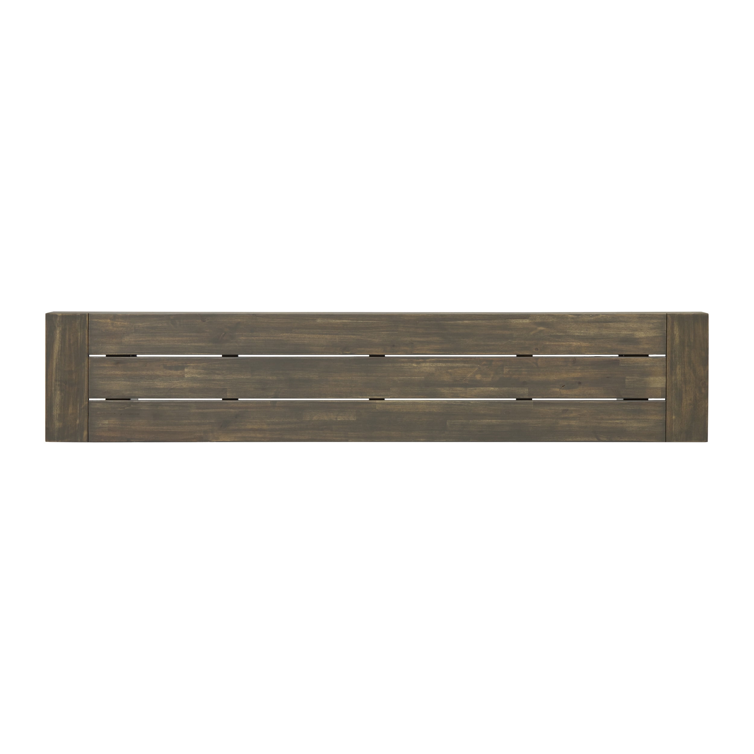 Outdoor Patio Rest Bench, Acacia Wood Frame Combined with Retro Metal Structure for Garden Deck, Grey and Rustic Metal