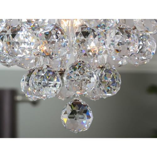 Somette 3 Light Chrome Flush Mount Crystal Chandelier Com