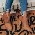 thumbnail image 3 of huanledash Women Casual All-matched Thick Heel Pointed Toe V Shaped Slip-on Ankle Boots, 3 of 7