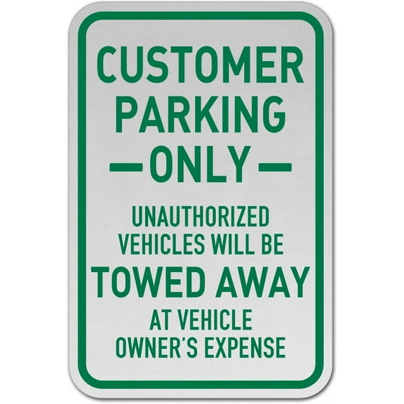 Vinyl Stickers - Customer Parking Only Sign R8 - Safety and Warning Warehouse Signs Stickers - 3.5" x 5" - 3 Pack