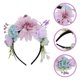 thumbnail image 3 of Diadema de flores estilo bohemio, corona de flores, tocado floral para novia, boda, fiesta, graduación, cosplay, decoración de fotos, lavanda, 3 of 7