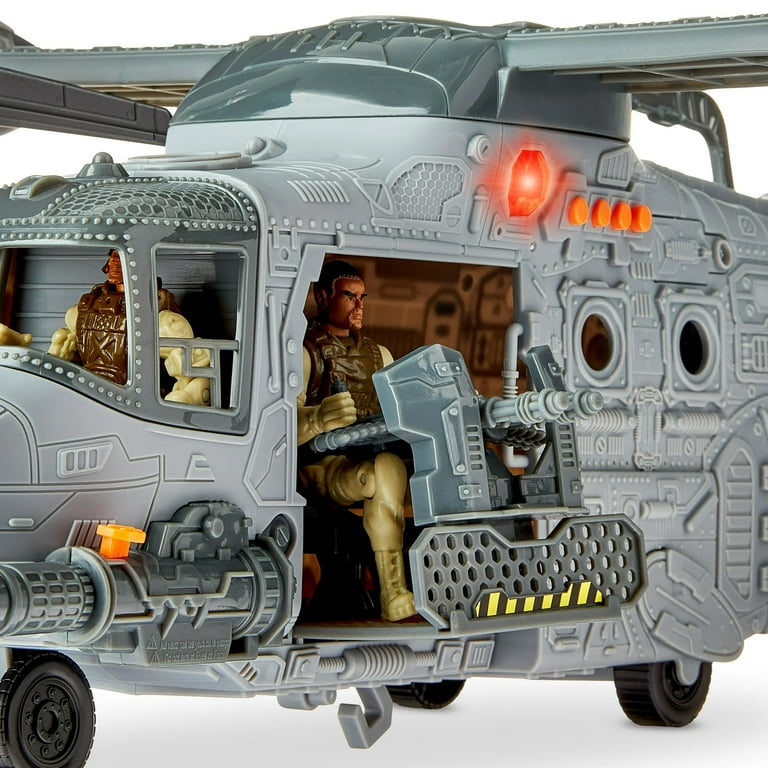 Adventure Force Giant Military Helicopter Play Set, 37 Pieces