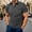 Grey, variant on Men Polo Shirts Short Sleeve Quarter Button Up Tees Shirts Lightweight Grey Summer Shirts for Men