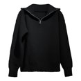 thumbnail image 2 of Gibobby Suéter cuello v, Suéter de punto de manga larga con cuello en V para mujer(Negro,Talla única), 2 of 5