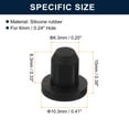 thumbnail image 3 of Uxcell 32 Pieces Black Rubber Stopper, 6.3mm Plug Holes for 6mm/0.24" Hole, 3 of 6