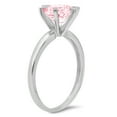 thumbnail image 2 of 0.5 ct Round Cut Simulated Pink Diamond Solitaire 14K White Gold Womens Engagement Ring, 2 of 3