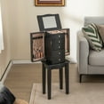 thumbnail image 4 of Gymax Jewelry Armoire w/ Top Flip Mirror Standing Jewelry Chest w/ 4 Drawers Black, 4 of 10