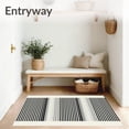 thumbnail image 3 of ODIKA 4'x6' Machine Washable Non-Slip Area Rug, Chic Minimalist with Elegant Cream and Black for High Traffic Rug, Black, 87507, 3 of 7