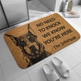 thumbnail image 5 of The Doberman Door Mat, We Know You ARE Here The Doberman Dog Door Mats, Funny Doberman Doormat, Funny Doormat Welcome Mat Funny Door Mat Outdoor Decor,Indoor Doormat,Coral Velvet Rug 17”x30”, 5 of 7