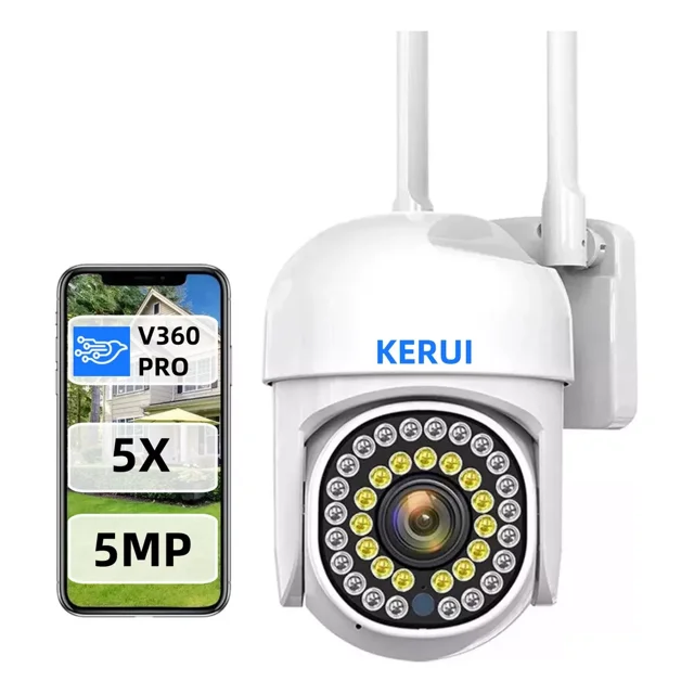 Ptz Wifi Camara Hd 5mp Vision Nocturna Seguridad Hogar Alarm