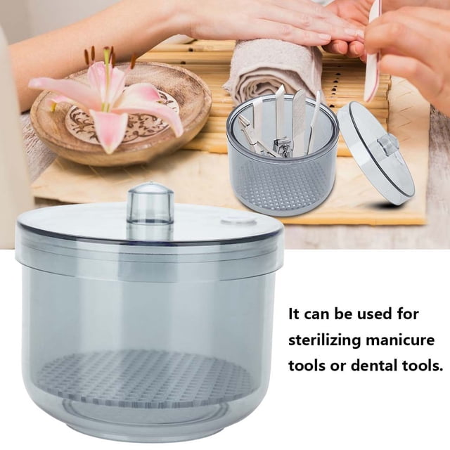 Herramientas Para Uñas Dentales, Bandeja Esterilizadora, Caja De Esterilización, Contenedor De Desinfección, Herramientas De Manicura, Color Negro