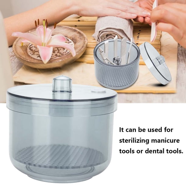 Herramientas Para Uñas Dentales, Bandeja Esterilizadora, Caja De Esterilización, Contenedor De Desinfección, Herramientas De Manicura, Color Negro