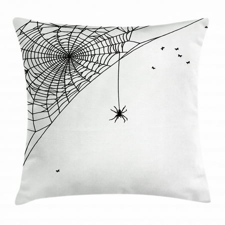 Spider Web Throw Pillow Cushion Cover Corner Cobweb With A