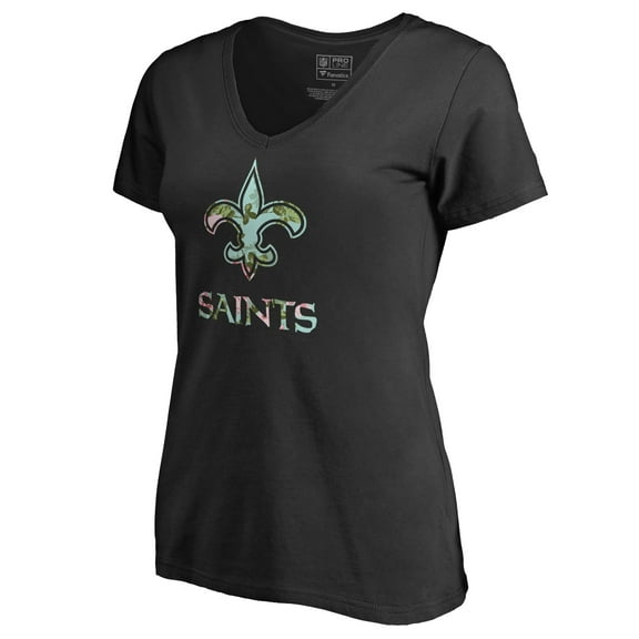 Women's Black New Orleans Saints Lovely V-Neck T-Shirt
