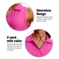 thumbnail image 6 of Outfmvch Women's Golf Shirt UPF 50+ Sleeveless Tennis Polo V Neck Workout Tank Top Racerback Athletic T Shirts with Collar V Neck Pink S, 6 of 9