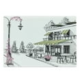 thumbnail image 1 of Sketch Cutting Board, Sketch of Parisian Patio with Tables and Lantern, Decorative Tempered Glass Cutting and Serving Board, in 3 Sizes, by Ambesonne, 1 of 2