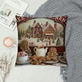 thumbnail image 2 of JEUXUS  Merry Christmas Gingerbread Cafe Lumbar Throw Pillow Cover,  Winter Xmas Holiday Cushion Case Decoration for Sofa Couch, 2 of 5