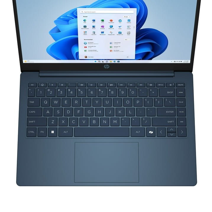 HP 14-EP20 Stream 14" HD Laptop, Intel Celeron N150 Processor, 4GB RAM, 128GB SSD, Intel HD Graphics, Webcam, Blue, Windows 11 Home