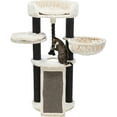 thumbnail image 3 of TRIXIE Bovina Plush & Sisal 3-Level 55.5" Cat Tree, Scratching Posts & Hammock, Black, 3 of 9