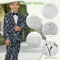 thumbnail image 6 of Xoenoiee Star Print Boys' Tuxedo Suit Set with Blazer and Pants, 2-Piece Slim Fit Formal Outfit for Wedding, Ring Bearer, Prom and Graduation, Size 9-10 Years, 6 of 7
