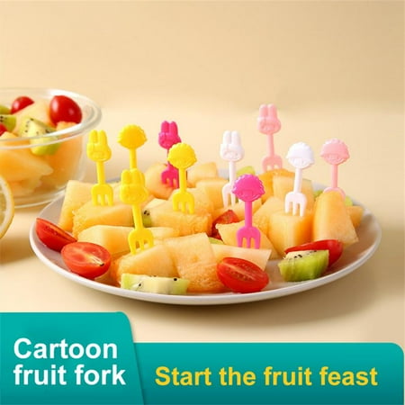 

Cartoon Fruit Fork Mini Children Snack Ca Dessert Food Fruit Pick Toothpick Bento Lunches Party Decor Random Color