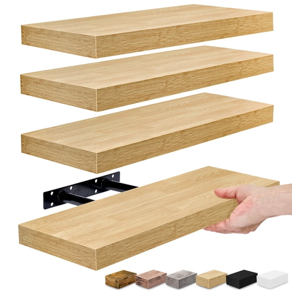 Sorbus Floating Shelves, Wall Shelves for Bedroom, Kitchen, Living Room, Bathroom Shelves Over The Toilet (4-Pack)