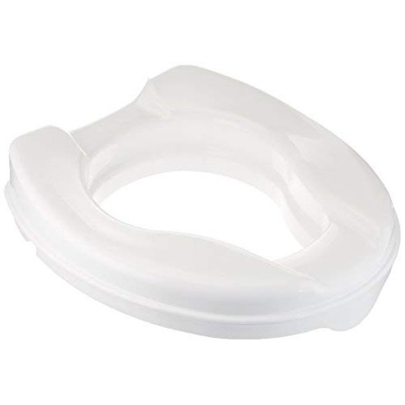 Homecraft Savanah Raised Toilet Seat, 4" High Elevated Toilet Seat Locks Onto Standard Toilets, Portable Assistance Commode Seat with Sturdy Brackets, Medical Aid for Elderly, Disabled, Limited Mobility