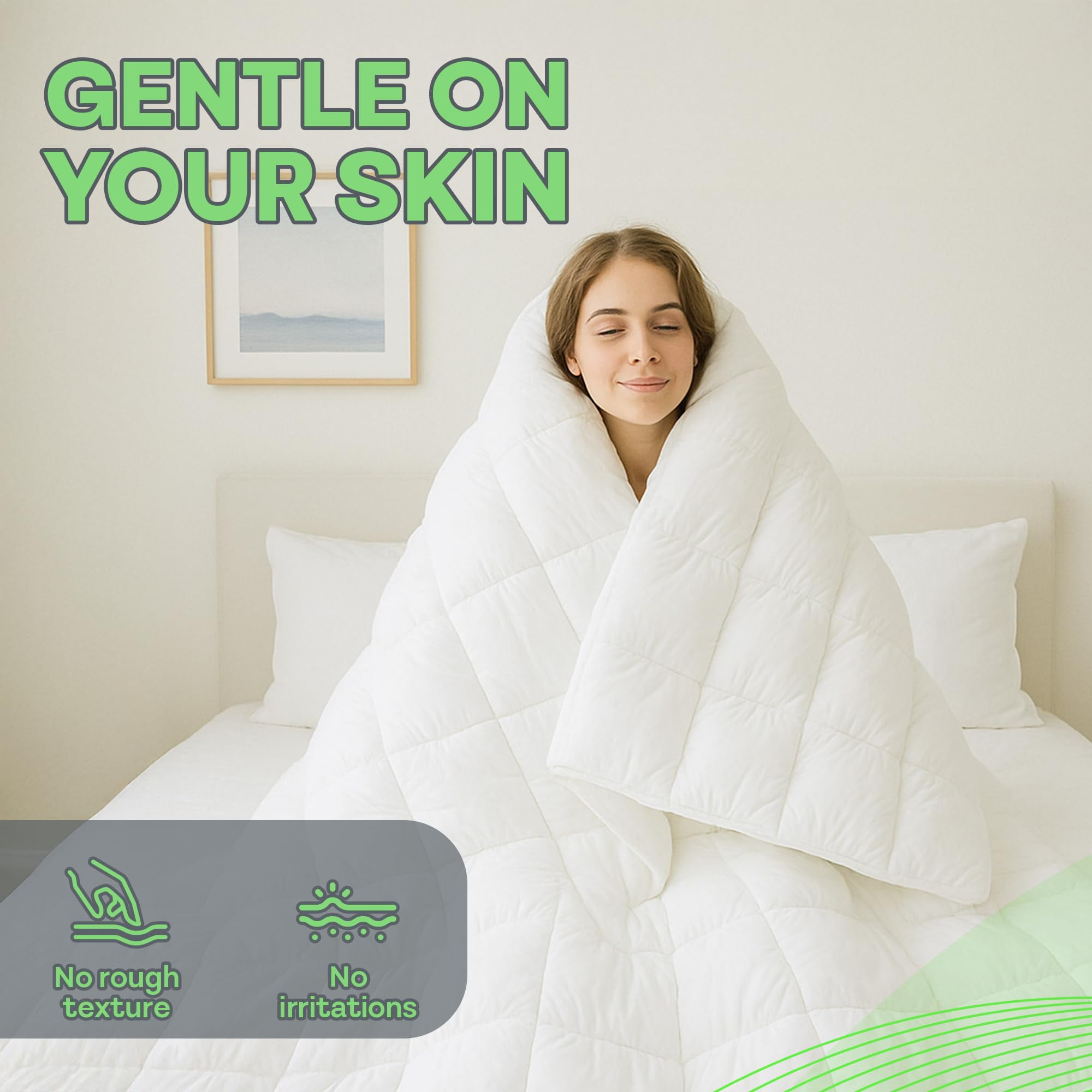 Sacred Thread Reversible Bamboo Comforter - Soft & Lightweight - Down Alternative Filling, Cooling