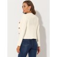 thumbnail image 4 of INSPIRE CHIC Women's Fall Casual Jacket Elegant Button Front Work Office Blazer Medium Apricot, 4 of 5