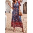 thumbnail image 2 of Vestido Maxi Bohemio Floral Azul Talle S para Mujer PRETTYGARDEN, 2 of 8