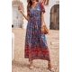 thumbnail image 2 of Vestido Maxi Bohemio Floral Azul Talle S para Mujer PRETTYGARDEN, 2 of 8