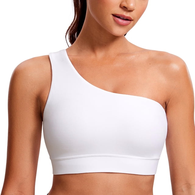 Top CRZ YOGA Butterluxe con un solo hombro, bajo impacto, blanco, XS