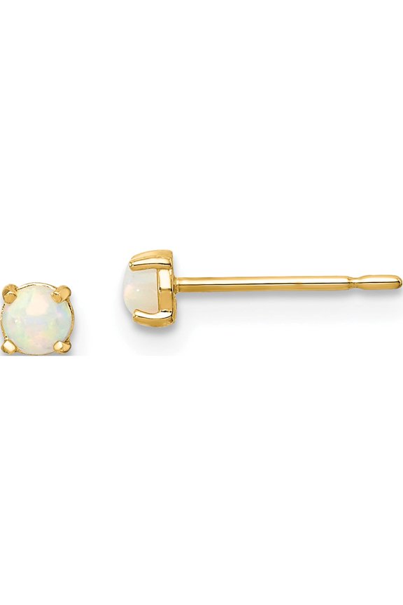14K Yellow Gold Madi K Synthetic Lab Created Opal Post Earrings Made In Vietnam se2979