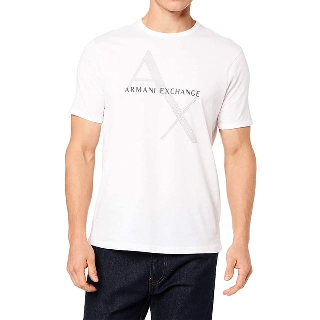 Camiseta Armani Exchange con cuello redondo y logotipo para Hombre - Blanco (S)