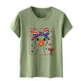 thumbnail image 6 of KALE 4th of July Short Sleeve Shirts for Women American Flag Patriotic 2D Independence Day Print Casual Sports T Shirt Y2K Clothes Green L, 6 of 7