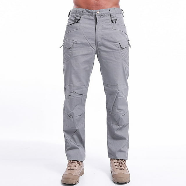 Birdeem Mens Solid Color Multi-Pocket Washed Overalls Outdoor Casual Pants Trousers