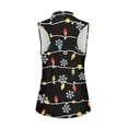 thumbnail image 6 of Yuyamidu Christmas Lights Snowflake Sleeveless Golf Shirts for Women Stretchy Breathable Fabric, Slim Tailored Fit, Suitable for Golf Course, Holiday Outdoor Activities, Casual Daily Wear, 6 of 8