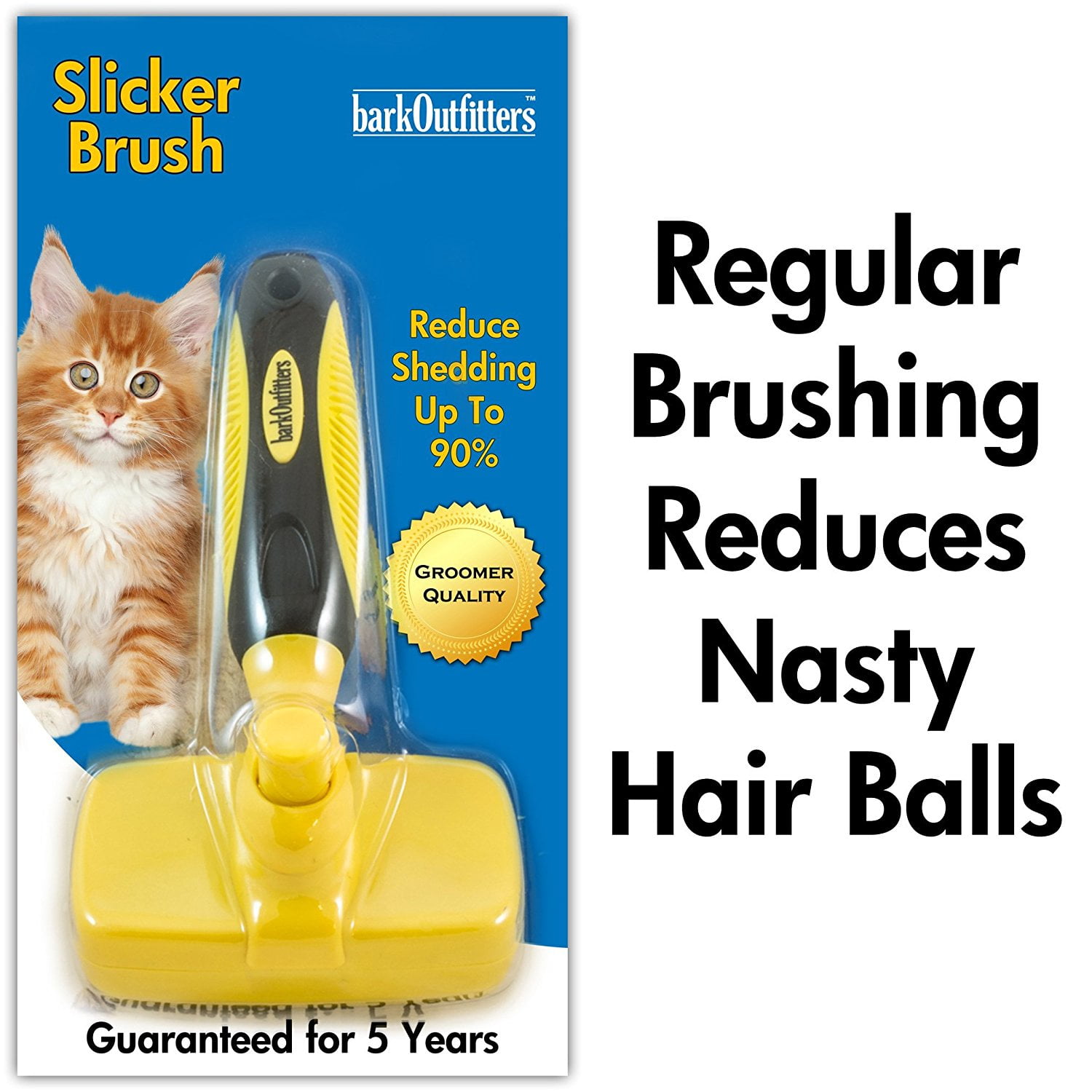 Barkoutfitters Cat Slicker Brush Quick Self Cleaning Pro Quality