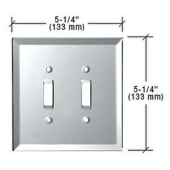 C.R. Laurence GMP8C Clear Double Toggle Glass Mirror Plate